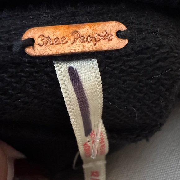 NEW FREE PEOPLE Eleanor Oversized Sweatshirt Black/white Sz. XS - Picture 9 of 12